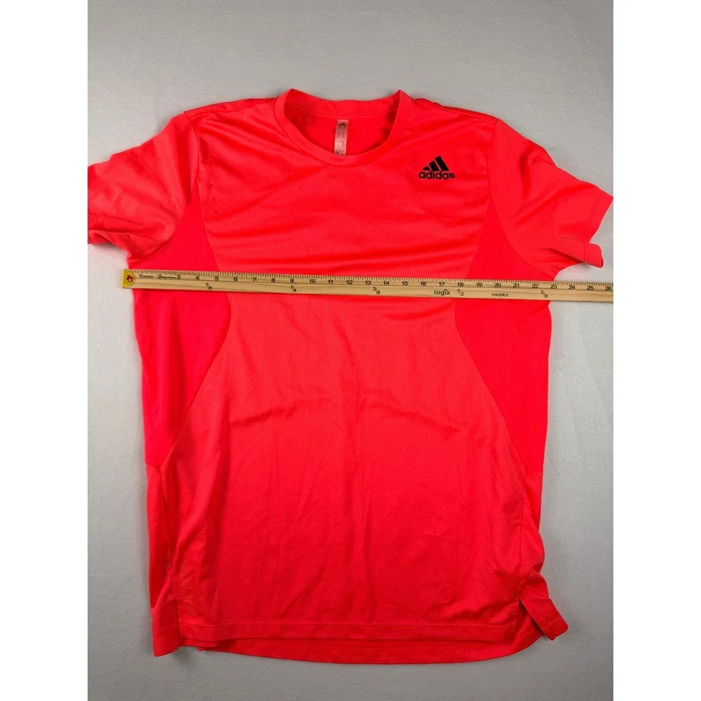 Adidas Mens XL Neon Coral Orange Performance Training Running T-Shirt